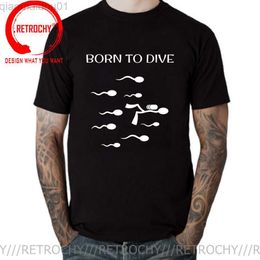 Men's T-Shirts Scuba Diving Flag Freediving Gift T-Shirt Funny Born to Dive T Shirt men Humour Anime Swimming Sperm T Shirts male Tops Tee Shirt L230707