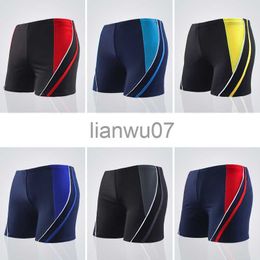 Men's Swimwear Men Elastic Swimming Trunk Swimwear Striped Beach Swim Sport Short Briefs Surfing Summer Swimsuit Boxer Shorts Bathing Suit J230707