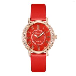 Wristwatches Fashion Top Brand Women Luxury Jewel Quartz Watch Waterproof Leather Strap For Date Clock Watches 2023