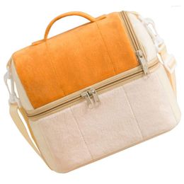 Dinnerware Sets Handbag Organizer Bento Holder Outdoor 23X15X20CM Cute Lunch Orange Pvc Insulation Work