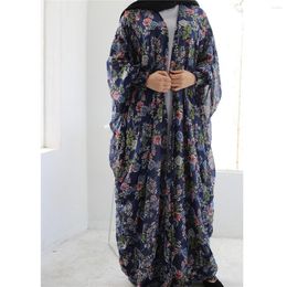 Ethnic Clothing Foreign Trade Women's Summer Chiffon Printed Muslim Islamic Robe Series Dress Abayas For Women Dubai