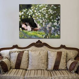 Figure Woman Canvas Wall Art Rose Garden Peder Severin Kroyer Painting Handmade Famous Artwork Best Gift