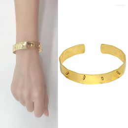 Bangle Luxury Stainless Steel Bracelet Fashion Rivet Punk Style C-shaped Hand Accessories Personalized BanglesGold Jewelry Co