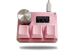 Keyboards Pink SayoDevice O3C Rapid Trigger Hall Switches Wooting Magnetic Red Keyboard With Knob Screen Copy Paste S cut 230706