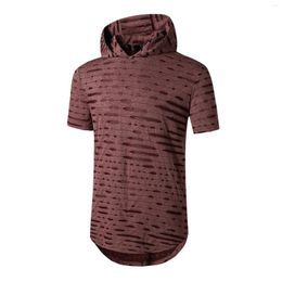 Men's T Shirts Men Spring And Summer Casual Vintage Soild Color Full Hole Shirt Round Neck Short Sleeve Top Dark Sportswear