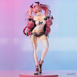 Action Toy Figures 25CM Anime Figure Pink Jacket Pink Double tail Sexy Girl Figure Detachable Model Toy Action Collection Collection R230707