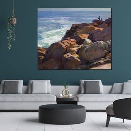 Seascape Canvas Art Rockbound Coast Ogunquit Edward Henry Potthast Painting Handmade Beach Landscape Artwork Home Decor
