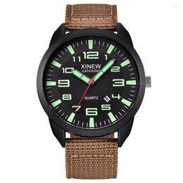 Wristwatches Outdoor Mens Date Stainless Steel Military Sports Analogue Quartz Wrist Watch Fashionable Minimalist And Atmospheric Men'S