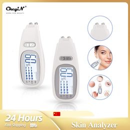 Face Care Devices CkeyiN 3 in 1 Skin Analyzer Portable LCD Digital Moisture Tester Oil Content Beauty Precision Detection Device 230706