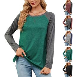 Women's T Shirts Long Sleeve For Women Casual Neck Shirt Loose Side Slipt Tees Going Out Tops Blouse Tunics Sweatshirt