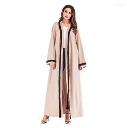 Ethnic Clothing Women Muslim Dress Cardigan Beading Islamic Abaya Dubai Turkish Moroccan Kaftan Femme Musulmane A1071