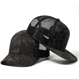 Ball Caps Colorblock Invisible Black Camouflage Mesh Baseball Cap for Men Women Outdoor Breathable Sunscreen Hip Hop Hat Q227 230706