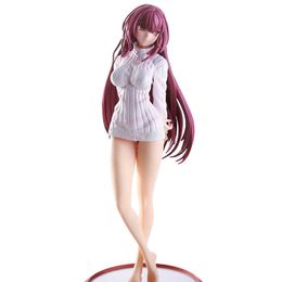 Anime Manga 23Cm Fate/grand Order Arcade Fgo Sweater Scathach Anime Figure Vehicle Chassis Doll Ornament Model Garage Kit Toys Gift L230706 L230706