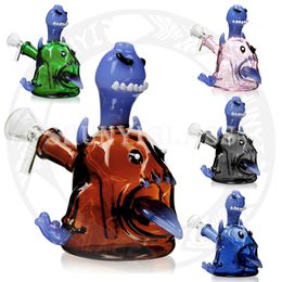 5.5 inches dab rig glass bong smoke water pipe hookah mini cute girl bongs Monster oil rigs recycler smoking pipes mixed Colour 14.4 mm joint size