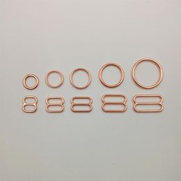 Sewing notions bra rings and sliders strap adjustment buckle in rose gold220P
