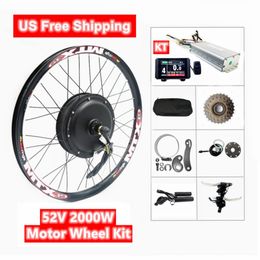 Lights Nbpower 52v 2000w Bldc Hub Motor Wheel Rear 135mm Front 100mm Dropout Mtb Bike Ebike Conversion Kit with Kt Controller Lcd8h