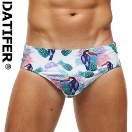 Men's Swimwear Datifer Men Swimwear Low Sexy Boxers Swim Brief Sportive Beachwear Shorts Sunga Swimsuit Circles 230706