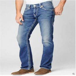 Fashion-Straight-leg pants 18SS New True Elastic jeans Mens Robin Rock Revival Jeans Crystal Studs Denim Pants Designer Trousers M254u