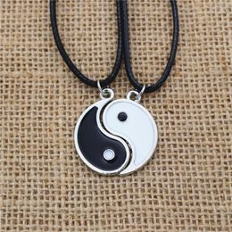 Pendant Necklaces Paired Things Necklace For Couple BFF Colier Friendship Yin Yang Pendants Black Collares Para Mujer Vintage Choker