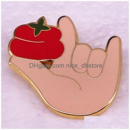 Pins Brooches Gesture Brooch Cute Movies Games Hard Enamel Pins Collect Cartoon Backpack Hat Bag Collar Lapel Badges Drop Delivery J Dhrj0