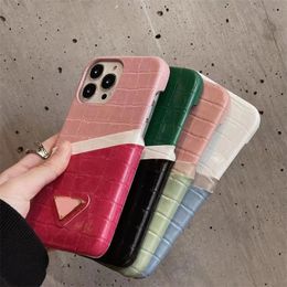IPhone 14 12 13 Pro Max Phone Case Luxury Designer Classic Cases Green Forest Letter Brand Card Pocket Shockproof Phones Cases High Quality
