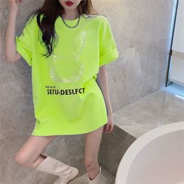 Summer New Pure Cotton Hot Diamond Versatile Casual Loose T-shirt Women's Korean Edition INS Fashion Top