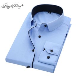 Men's Dress Shirts DAVYDAISY High Quality Men Shirt Long Sleeve Twill Solid Causal Formal Business Shirt Brand Man Dress Shirts DS085 230706