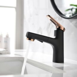 Bathroom Sink Faucets Top Quality Pull Out Brass Faucet With Two Functions Spray Shower Nozzle Fashion Basin Mixer