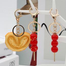 Creative Funny Simulation Food Rock Sugar Gourd Keychain Pendant PVC Bag Car Keychains Jewellery Gift Accessories