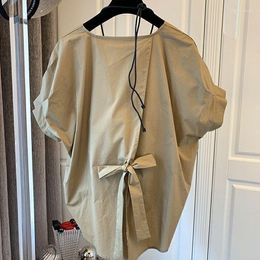 Women's Blouses Casual Shirt For Women Sleeveless Khaki Pullover Blouse Summer Woman Elegant Top O-neck Fashion Shirts And