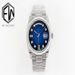 EW factory produces men's Watch 2836 movement Weekly Log 36mmX12mm sapphire glass 904L steel folding buckle