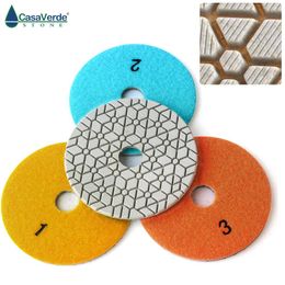 Polijstpads Dcwe3pp02 Super Flexible 4 Inch High Quality 3step Diamond Polishing Pads 100mm for Granite,marble and Engineered Stone