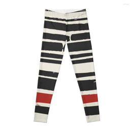 Active Pants Abstract Black Red Stripe Leggings Gym Wear Women Woman Sport Legging Yoga Clothes