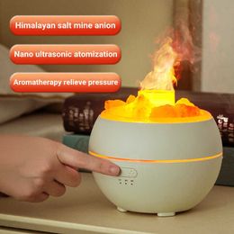 Humidifiers Flame Crystal Essential Oil Aroma Diffuser USB Electric Ultrasonic Air Humidifier Home Office Aromatherapy Humidificador