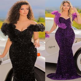 2023 Aso Ebi Mermaid Sexy Prom Dress Sequined Lace Evening Formal Party Second Reception Birthday Engagement Gowns Dresses Robe De Soiree ZJ707