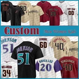 51 Randy Johnson Baseball Jersey Custom 23 Zac Gallen 53 Christian Walker Madison Bumgarner Josh Rojas Nick Ahmed Mark Melancon