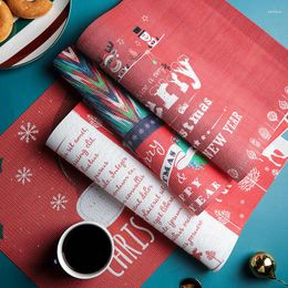 Table Mats Christmas Thickened Waterproof Placemat Pvc Western Placemats Plate And Bowl Insulation Pad Non-slip Mat Household Products