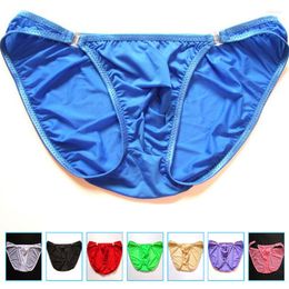Underpants Removable Button Sexy Mens Silk Briefs Man Panties Jockstrap Ultra-thin Gay Underwear Men