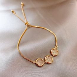 Link Bracelets 2023 Korean Exquisite Geometric Adjustable Bracelet Simple Temperament Fashion Elegant Ladies Jewelry