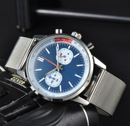 Designer Men Watches Luxury Fashion All Dials Working Automatic Date Full Steel Band Quartz Movement Clock Silver Leisure Wrist Watch