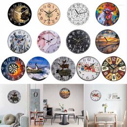 Wall Clocks 1PC Round Clock Silent Non-Ticking Decorative Operated Vintage For Home Office Bedroom Drop