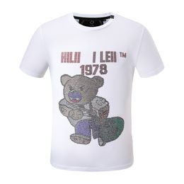 22SS Men T Shirt designer PP Skull Diamond t shirt Short sleeve Dollar Brown bear Brand O-Neck high Quality Skulls PP2116 tops