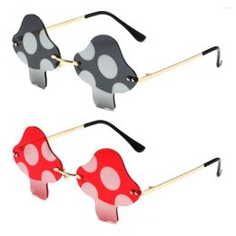 Sunglasses Mushroom Shape Irregular Rimless Eyewear Halloween Decorations Retro Trendy Fun Goggle UV400 Accessories