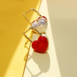 Stud Earrings FARLENA Jewelry Fashion Two Colors Heart Shape For Women Elegant Party Prom