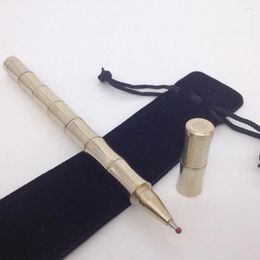 Bamboo Joint 0 5mm Black Refill Ballpoint Pens Brass Handmade Ballpen School Stationery Accessory