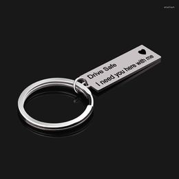 Keychains Custom Keyring Engraved Drive Safe I Need You Here With Me For Lovers Couples Boyfriend Girlfriend DIY Stainless Steel Keychain