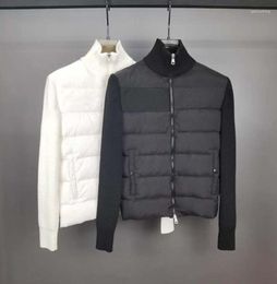 Men's Jackets Jacket Autumn Winter Wool Knitted Stitched Zipper Black And White Fashion Casual Lovers' Wear