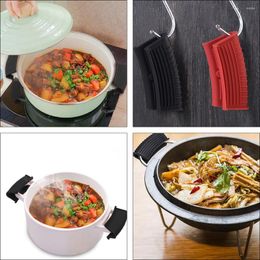 Table Mats 2 Sets Silicone Pot Ear Clips Anti-scalding Handle Holders Covers Mitts Grip Heat-resistant Pan