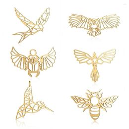 Charms 2Pcs Stainless Steel Gold Plated Animals Moth Bird Butterfly Eagle Pendant For Diy Earrings Necklace Jewelry Making
