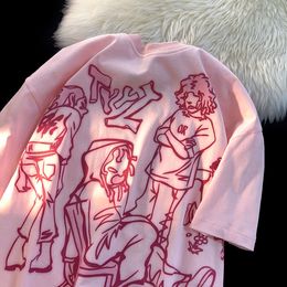 Women's TShirt Goth Streetwear Trendy Tees Man Women Oversized Loose Animation Printing Graphic T Shirts Vintage Harajuku Couple Y2k Tops 230707